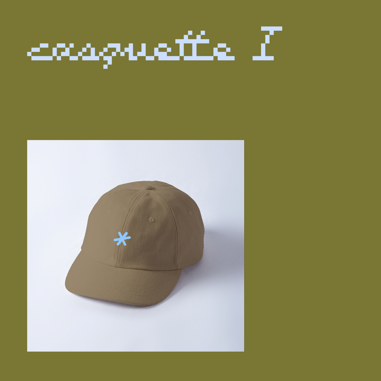 Casquette brodée style « Dad hat » - Baby blue sur brun earth
